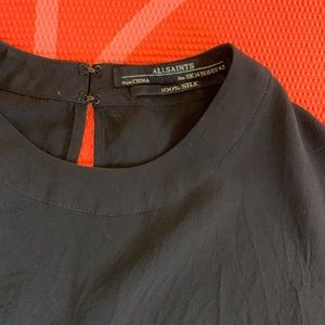 ALL SAINTS Black Silk Dress